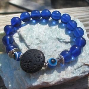 Essential Oil Beaded Bracelet, Lava Stone Bracelet Balancing Energier Diffuser